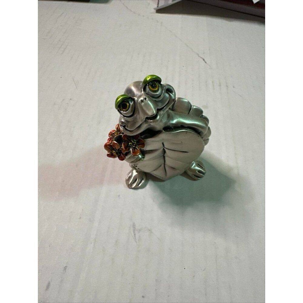 Luminato Ag Turtle With Flowers Pewter Ins Alla Volta